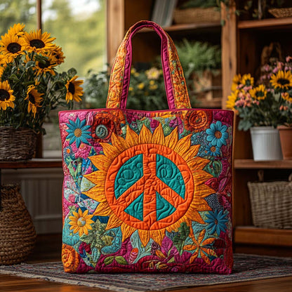 Boho Sun Peace Quilted Tote Bag NCU0NXD595