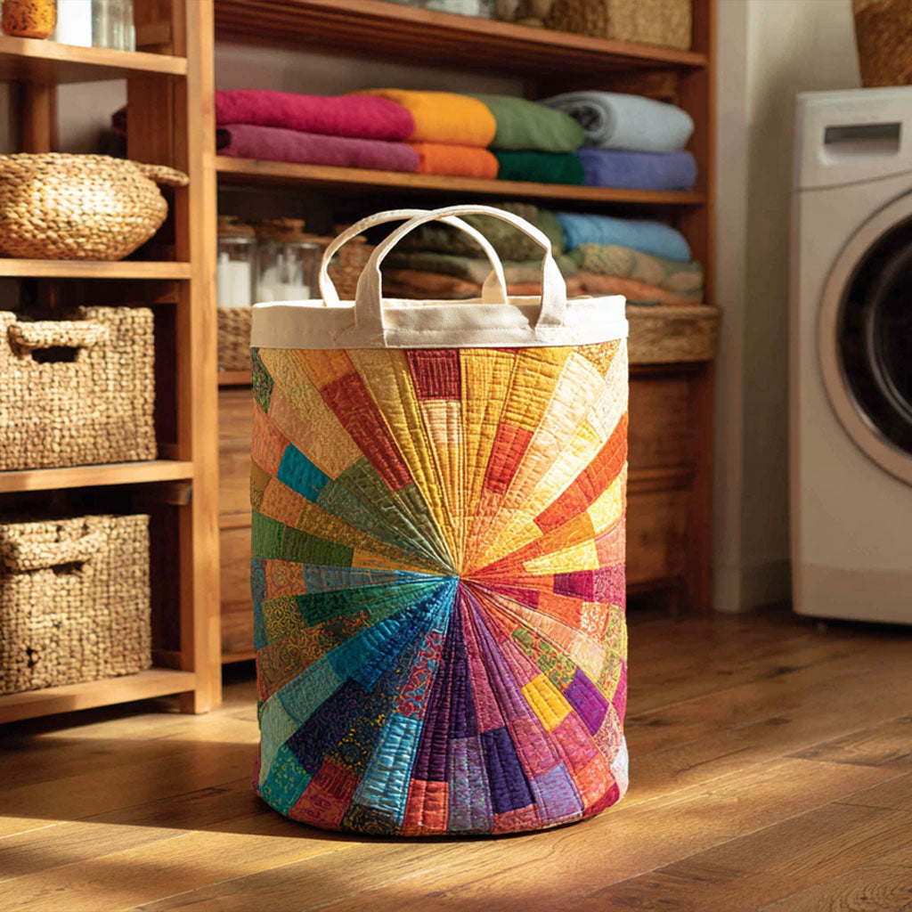 Boho Sunburst Quilted Laundry Basket NCU0NTV081