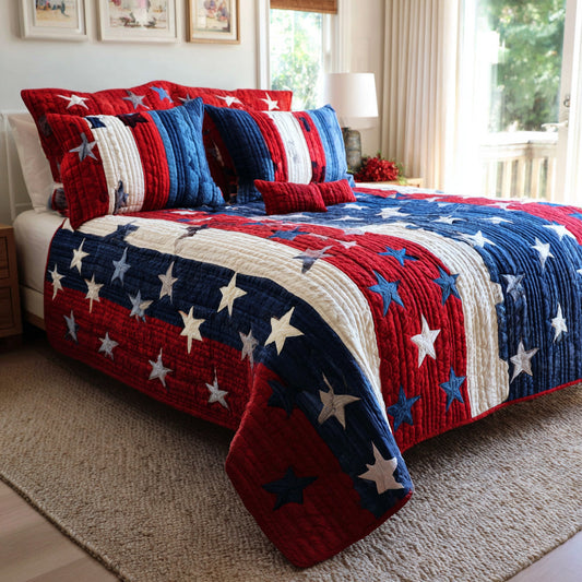 Bold American Star 3-Piece Quilted Bedding Set NCU0PVL851