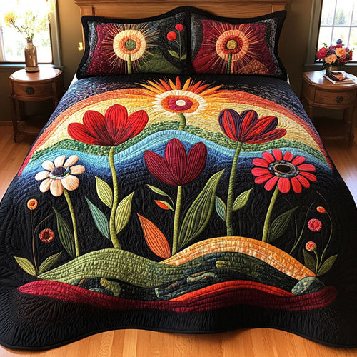 Bold Blossom 3-Piece Quilted Bedding Set NCU0PTT275