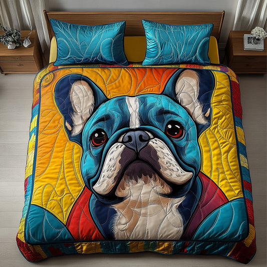 Bold Blue Buddy 3-Piece Quilted Bedding Set NCU0NNT614