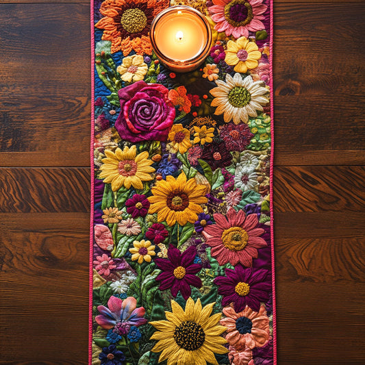Bold Botanicals Quilted Table Runner NCU0PTT665