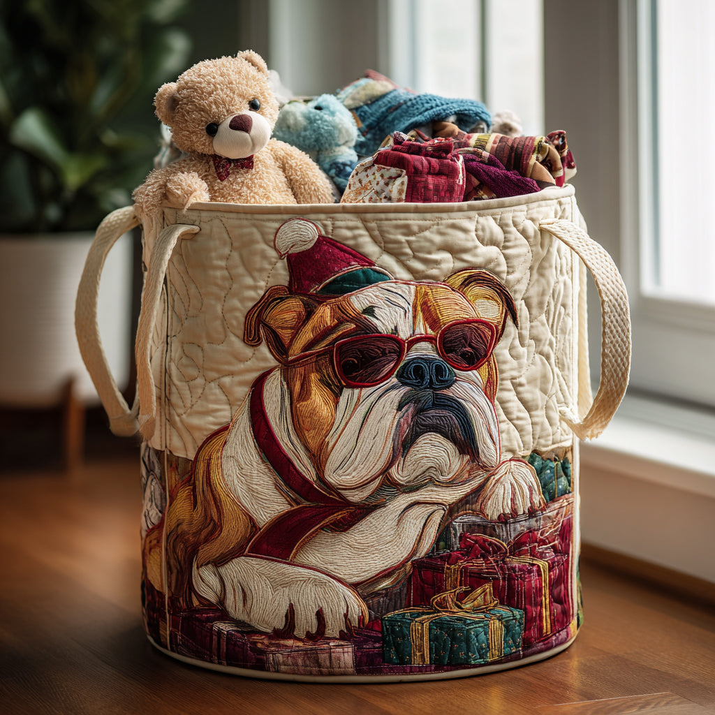 Bold Bulldog Quilted Laundry Basket NCU0DV1100