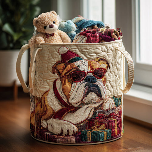 Bold Bulldog Quilted Laundry Basket NCU0DV1100