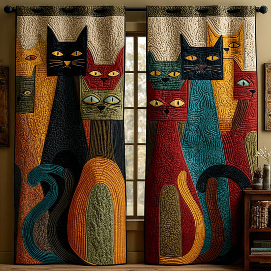 Bold Eyes Cats Quilted Curtains NCU0LDH191