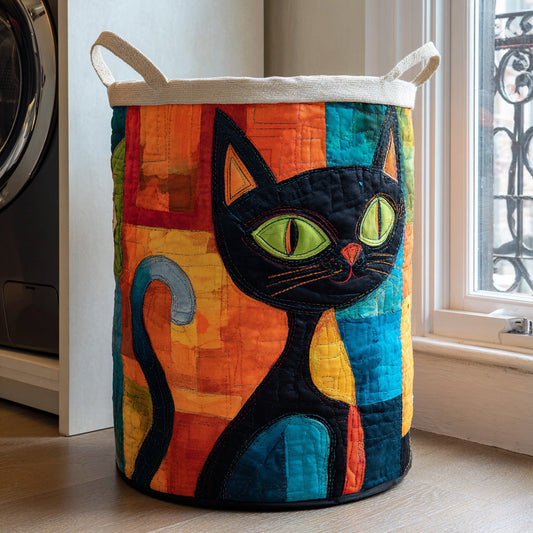 Bold Kitty Quilted Laundry Basket NCU0PVL567