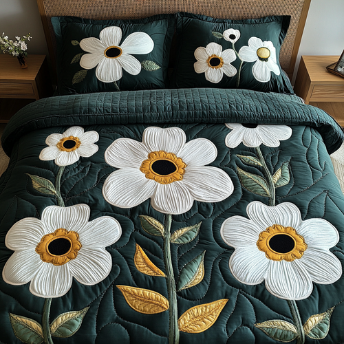 Bold Petals 3-Piece Quilted Bedding Set NCU0DDK467