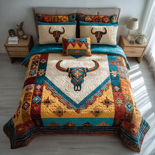 Bone Horizon 3-Piece Quilted Bedding Set NCU0NTD1700