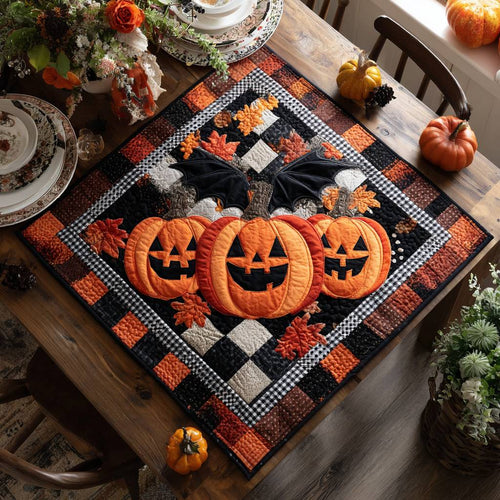 Boo-tiful Gourds Quilted Table Topper NCU0PTT842