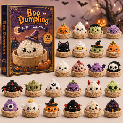 HALLOWEEN KICKOFF 40% OFF - Boo Dumpling Halloween Advent Calendar 2026 - 24-Day Festive Countdown, Acrylic Charms Blind Box - Gift For Crochet Lovers AC0TH165