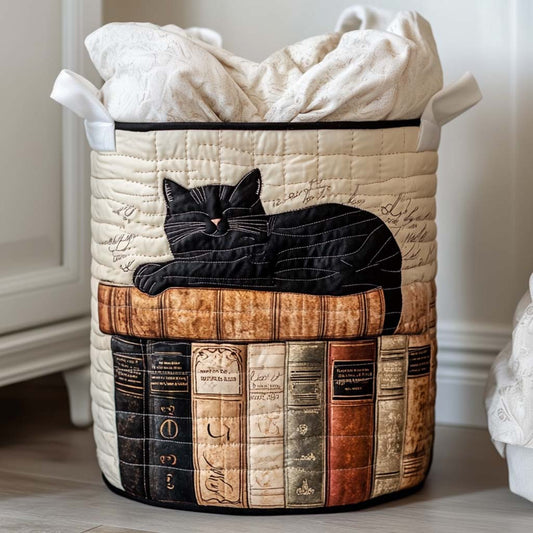 Book Cat Quilted Laundry Basket NCU0NNT1833