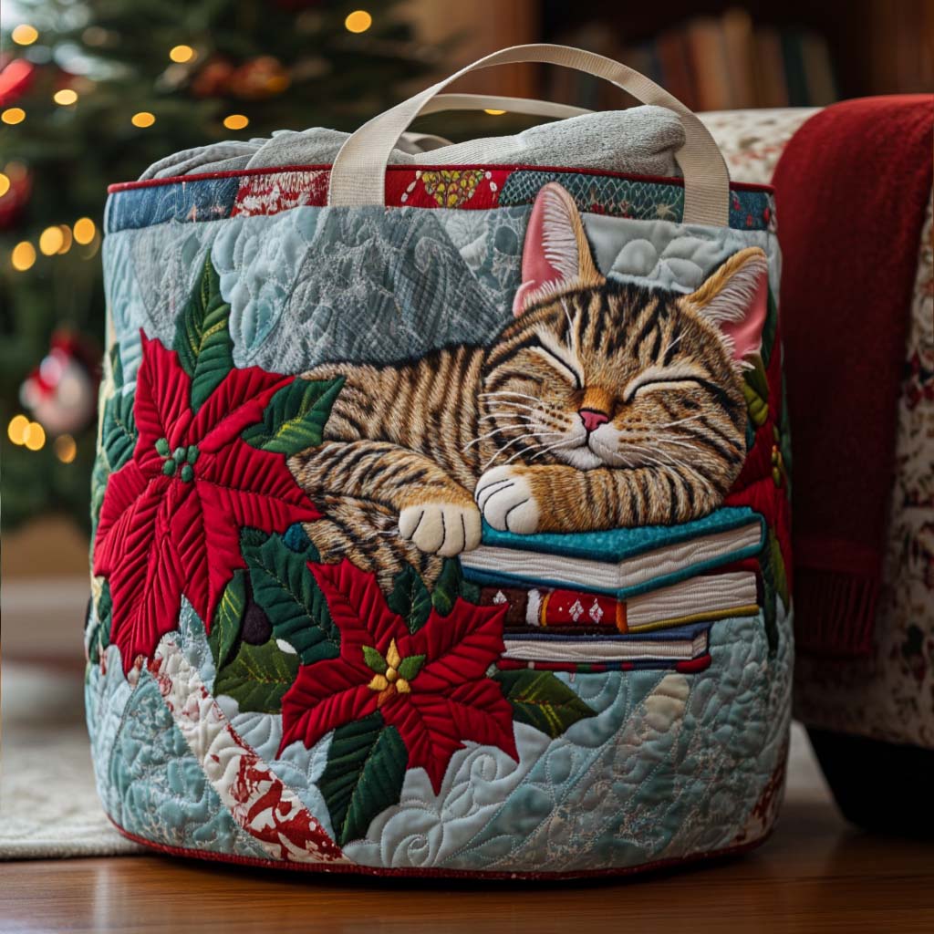 Book Guardian Cat Quilted Laundry Basket NCU0PTT1508