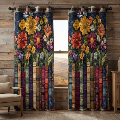 Book Haven Quilted Curtains NCU0DDK2590