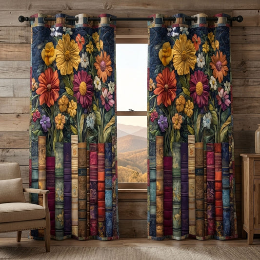 Book Haven Quilted Curtains NCU0DDK2590