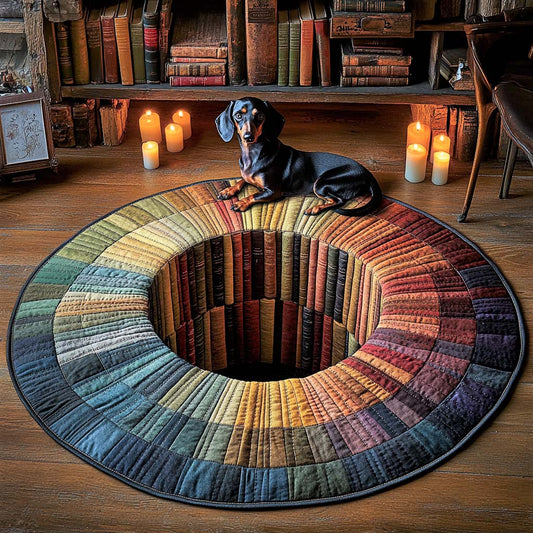 Book Haven Quilted Round Mat NCU0NNL140