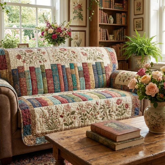 Book Haven Quilted Sofa Cover NCU0DV2064