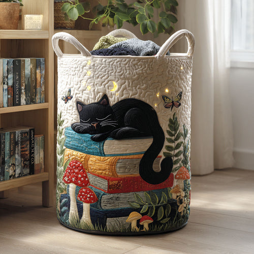 Bookhaven Cat Quilted Laundry Basket NCU0PTT2393