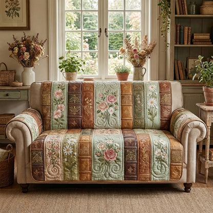 Bookish Charm Quilted Sofa Cover NCU0DV2059