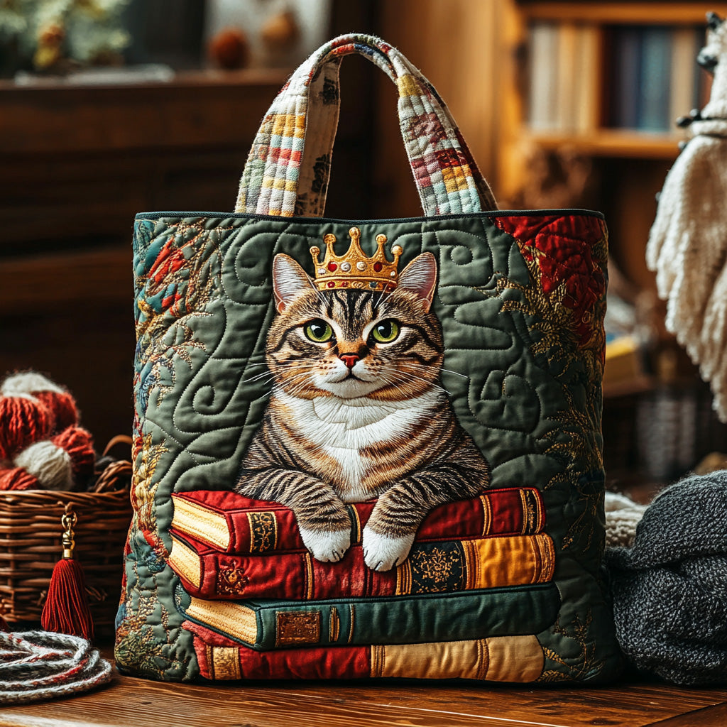 Bookish Feline Quilted Tote Bag NCU0NTD1283