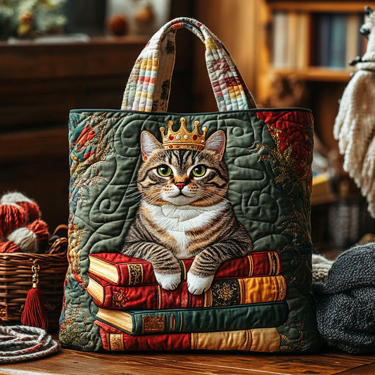 Bookish Feline Quilted Tote Bag NCU0NTD1283