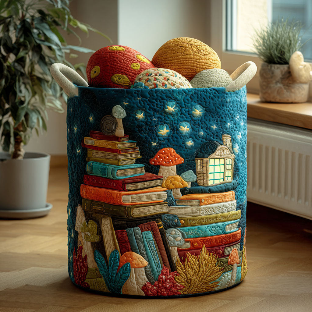 Bookish Mystical Haven Quilted Laundry Basket NCU0PTT2394
