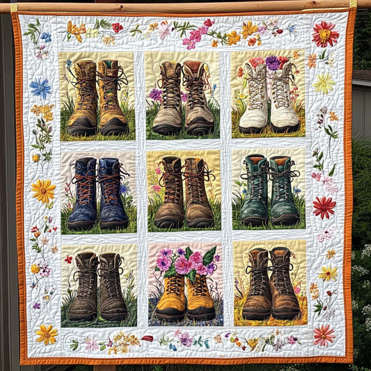 Boots In Bloom Quilted Blanket NCU0NT1165