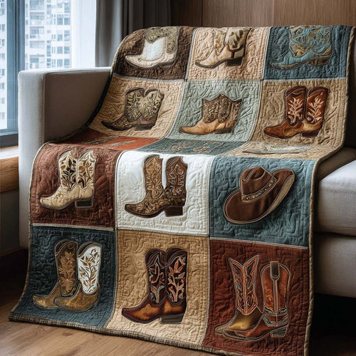 Boots and Hat Quilted Blanket NCU0NNT2126