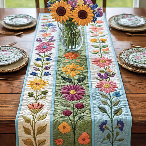 Botanical Blocks Quilted Table Runner NCU0PTT666