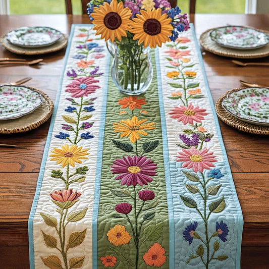 Botanical Blocks Quilted Table Runner NCU0PTT666