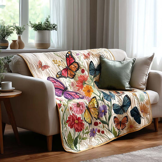 Botanical Butterfly Quilted Blanket NCU0DQQ0163