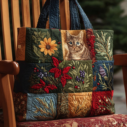 Botanical Whisker Muse Quilted Tote Bag NCU0PTT1775