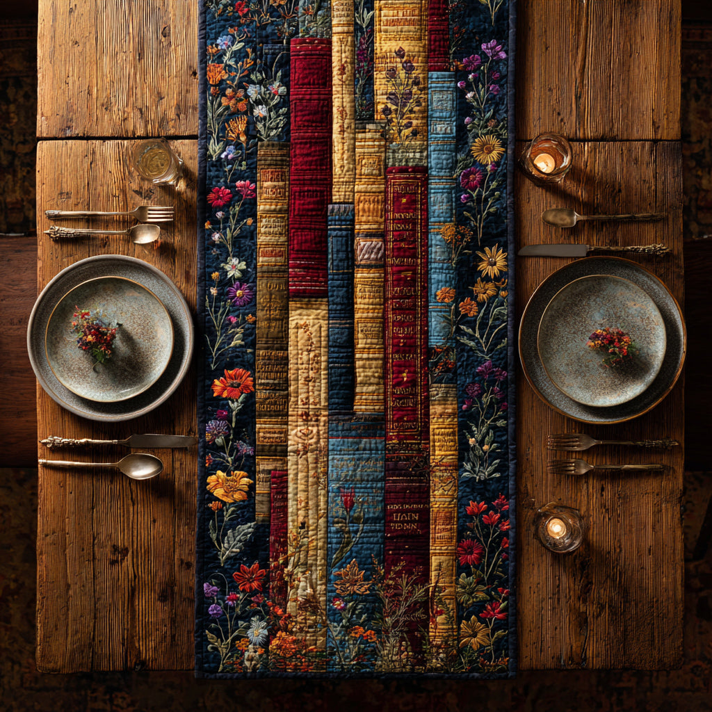 Bound Book Quilted Table Runner NCU0HNH349