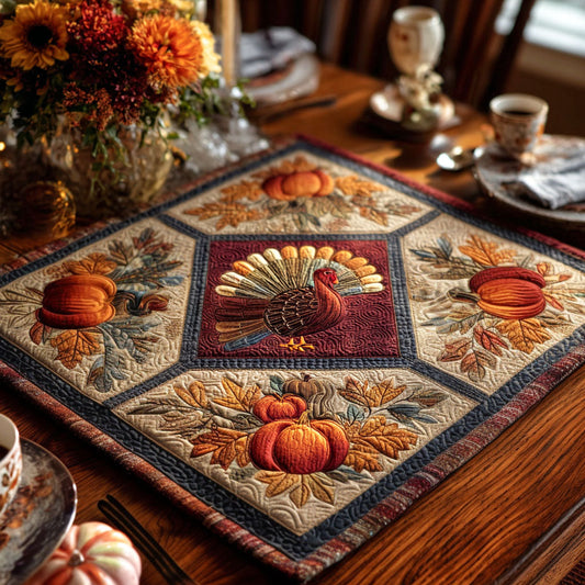 Bountiful Bird Quilted Table Topper NCU0PTT1119