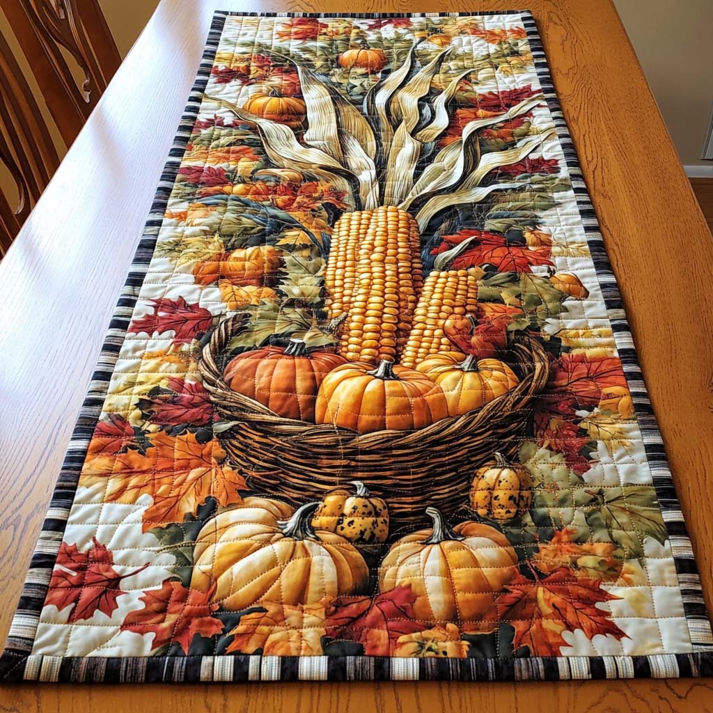 Bountiful Harvest Quilted Table Runner NCU0NT1196