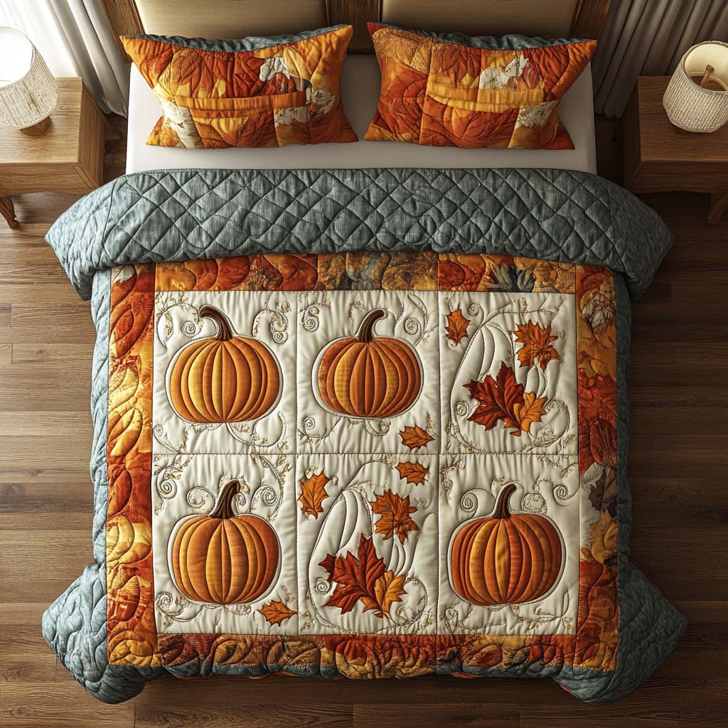 Bountiful Harvest Time 3-Piece Quilted Bedding Set NCU0NNT927