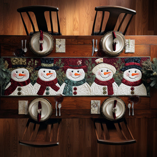 Boutique Snowman Quilted Table Runner NCU0HNH620