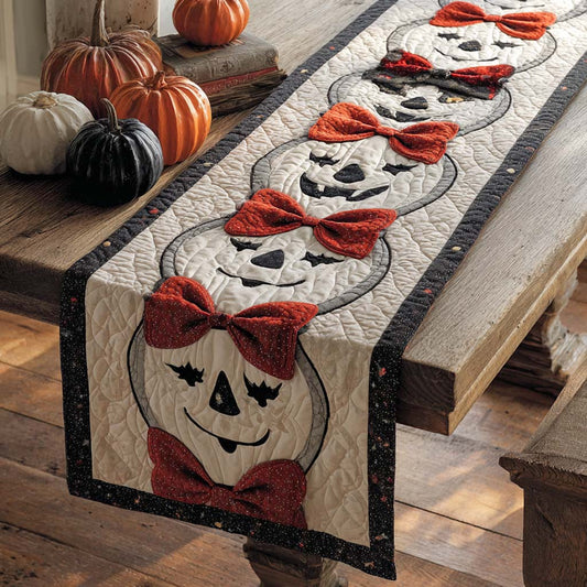 Bow Pumpkins Quilted Table Runner NCU0NXD295