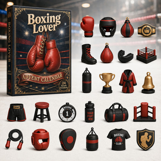 CHRISTMAS KICKOFF 40% OFF - Boxing Lover Advent Calendar 2026 - 24-Day Festive Countdown, Acrylic Charms Blind Box - Gift For Sport Lovers AC0HA057