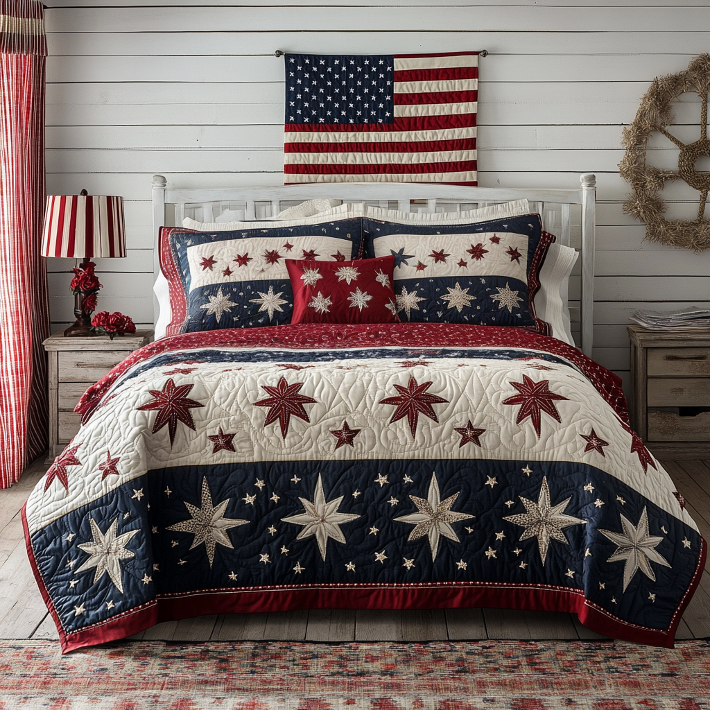 Brave America 3-Piece Quilted Bedding Set NCU0NVH902