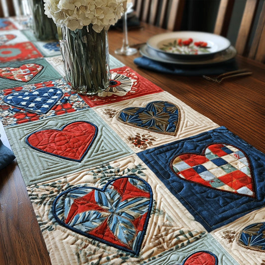 Brave Hearts Quilted Table Runner NCU0PTT592