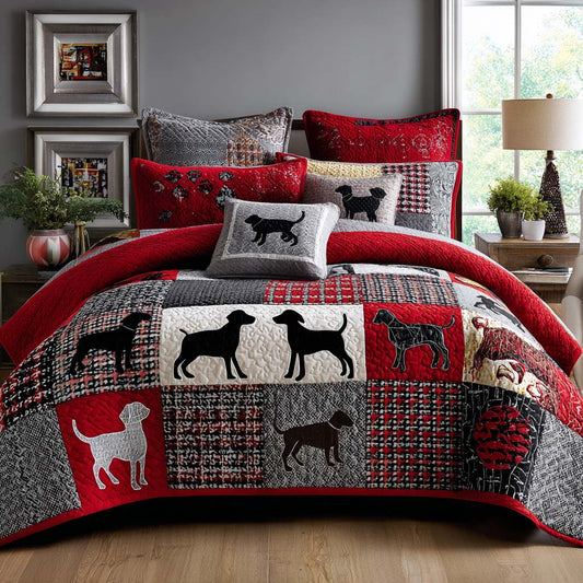 Brave Pup Haven 3-Piece Quilted Bedding Set NCU0NNT2672