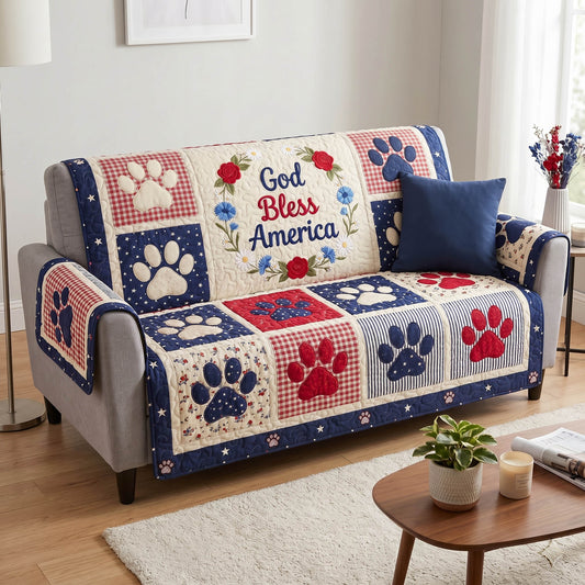 Brave Whiskers Quilted Sofa Cover NCU0NTD1929