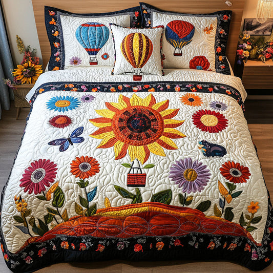 Breezy Blossom Balloons 3-Piece Quilted Bedding Set NCU0PTT251