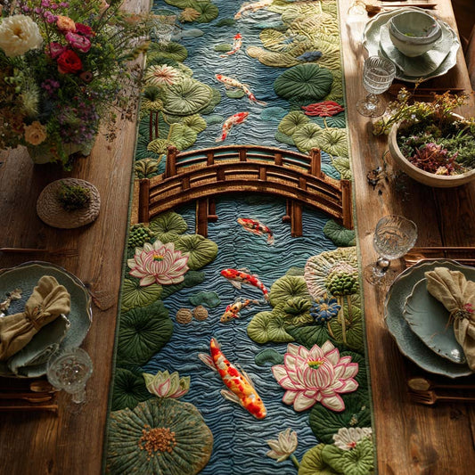 Bridgeway Koi Crossing Quilted Table Runner NCU0HNH990
