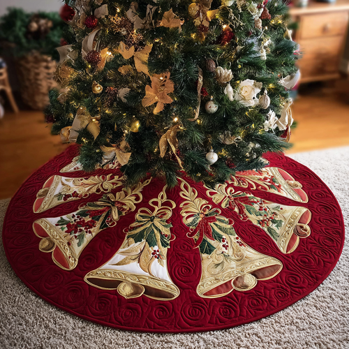 Bright Bell Christmas Quilted Tree Skirt NCU0DDK1747