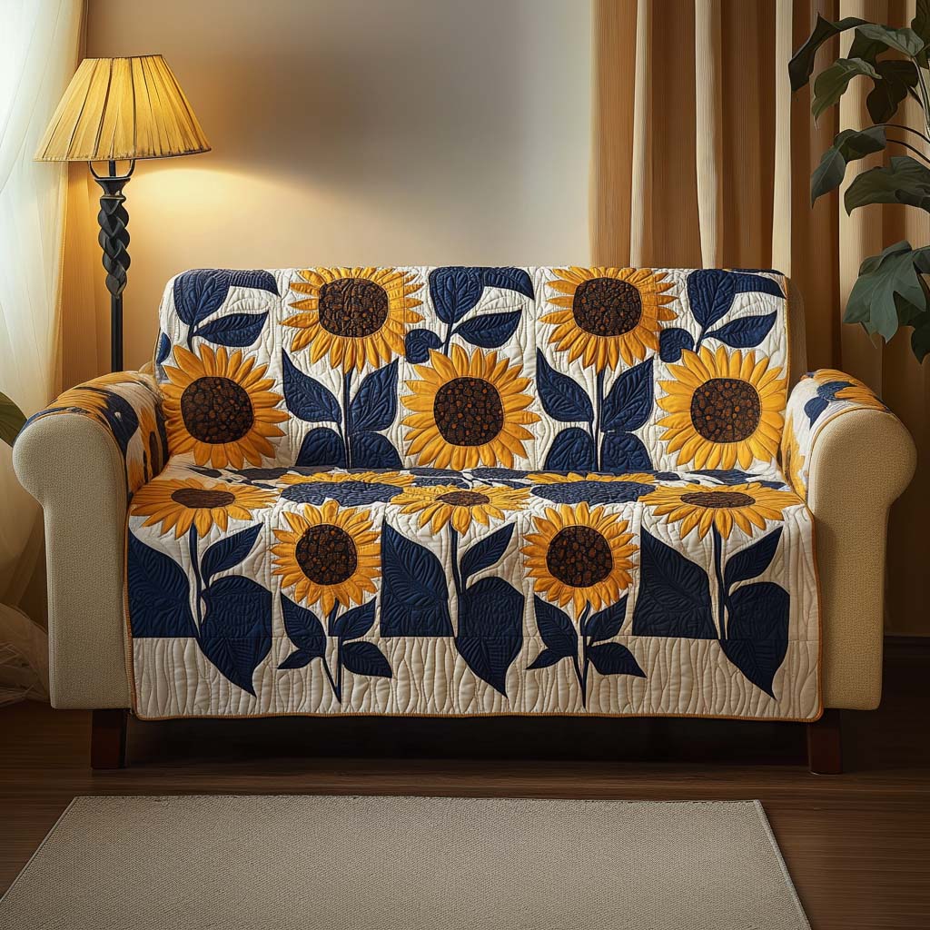 Bright Bloom Quilted Sofa Cover NCU0NNT2115