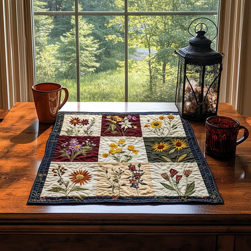 Bright Botanica Quilted Table Topper NCU0DV635