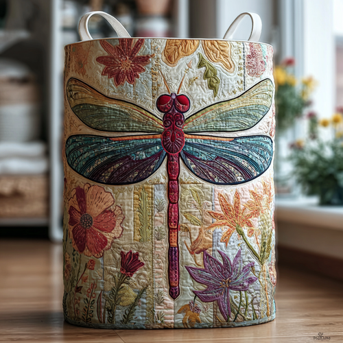 Bright Dragonfly Quilted Laundry Basket NCU0DDK1155
