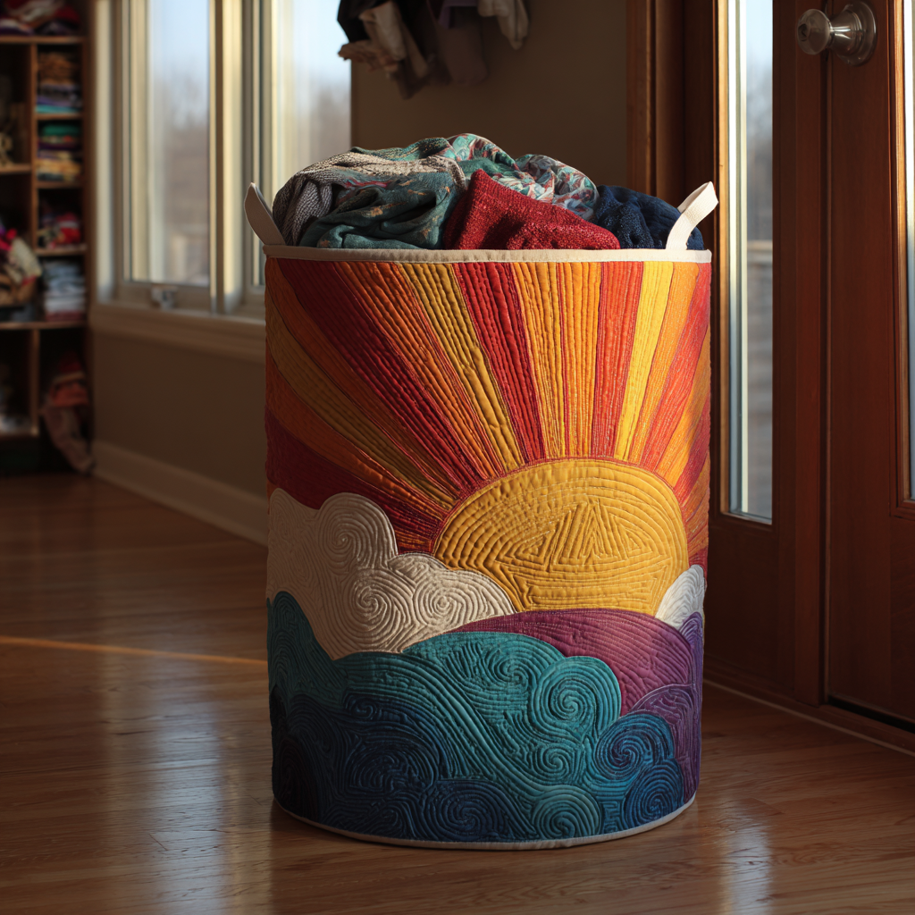 Golden Horizon Quilted Laundry Basket NCU0NTV226