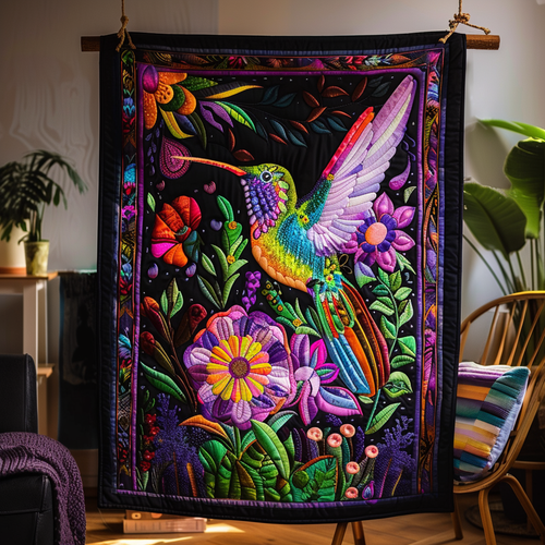 Bright Hummingbird Quilted Blanket NCU0PD278